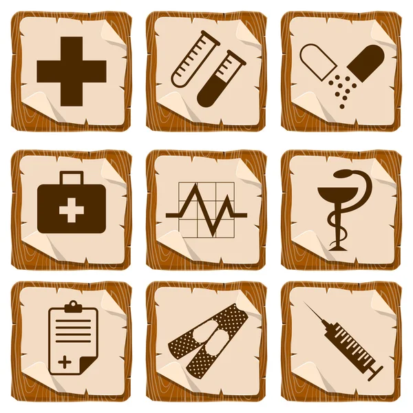 Sett med medisinske ikoner – stockvektor