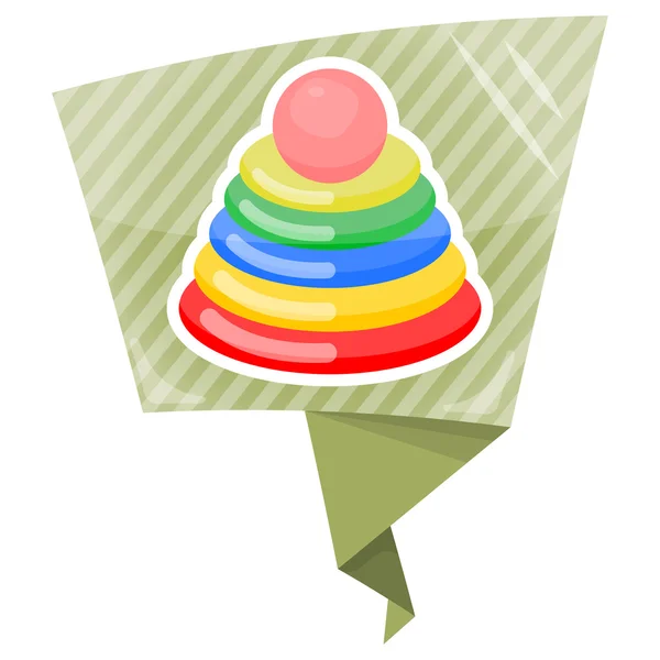 Pyramide jouet enfant icône colorée — Image vectorielle