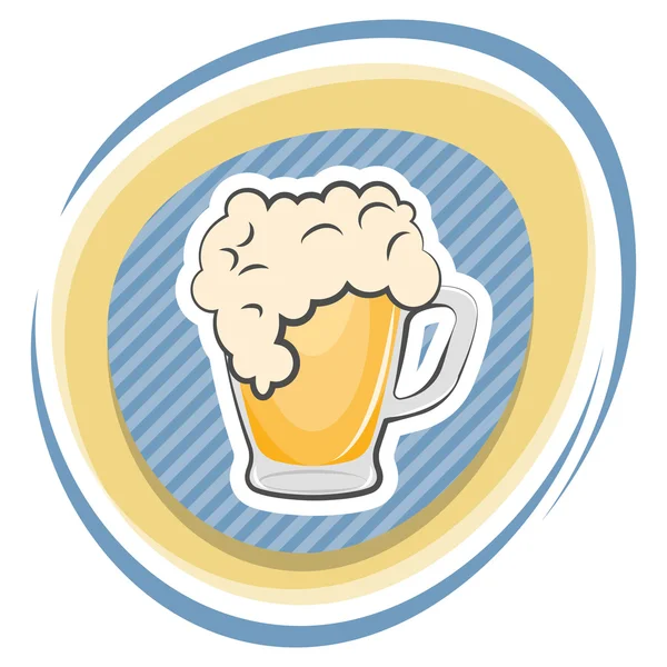 Kupa bira renkli ikon — Stok Vektör