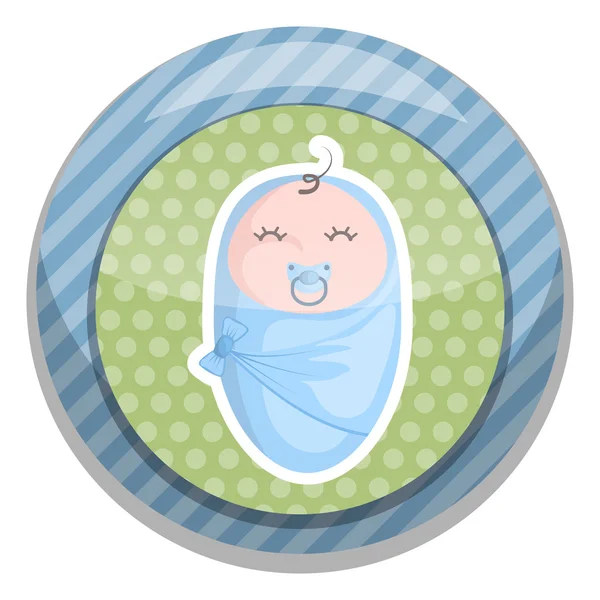 Baby fiú színes ikon — Stock Vector