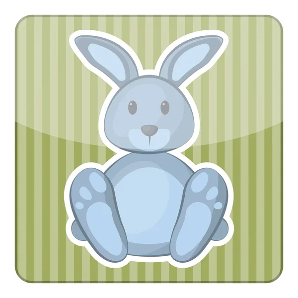 Mignon lapin bleu icône colorée — Image vectorielle