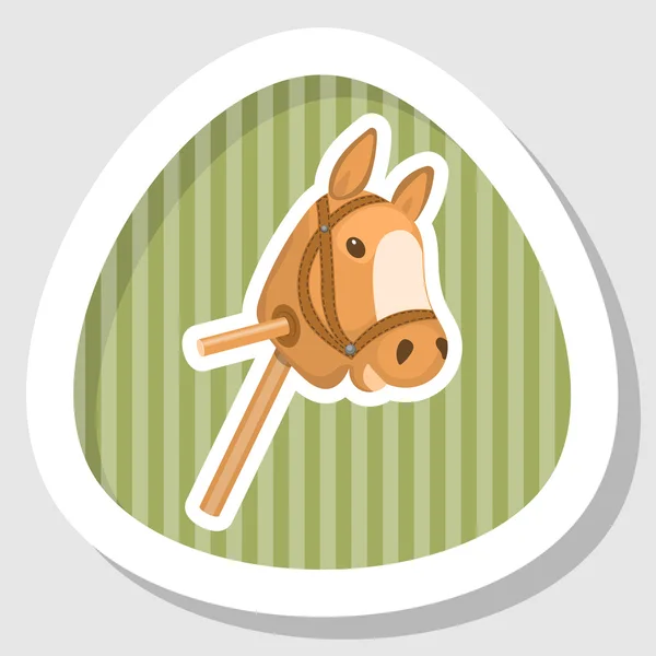 Häst leksak färgglada ikon — Stock vektor