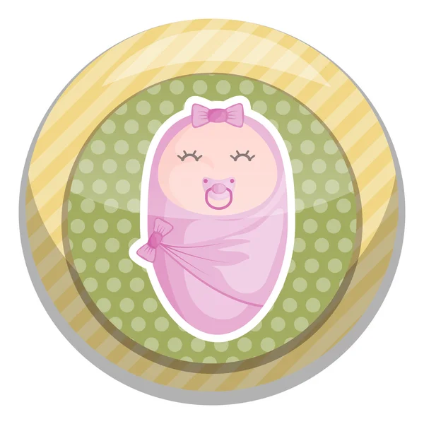 Baby girl colorful icon — Stock Vector