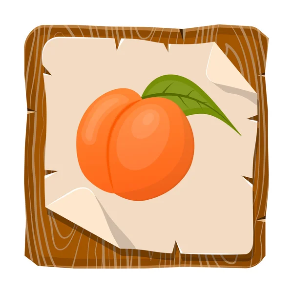 Vector colorful peach icon — Stock Vector