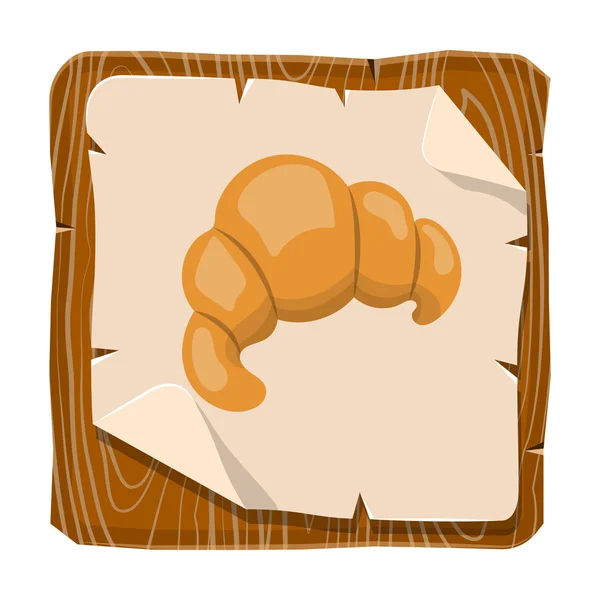 Vector croissant colorido icono — Vector de stock