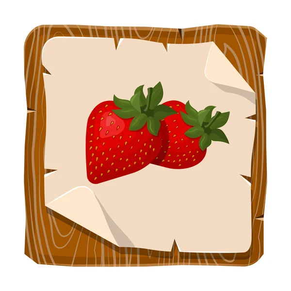 草莓彩色的图标， — 图库矢量图片