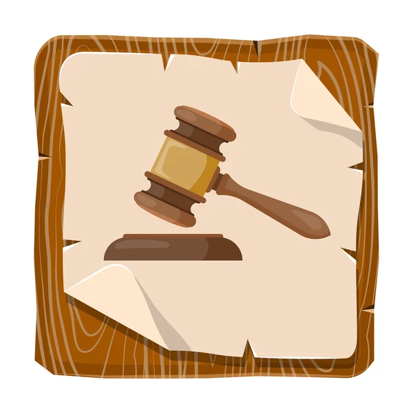 Judge gavel vector colorful icon — Stock Vector