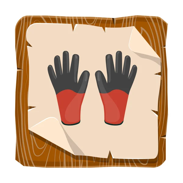 Guantes de trabajo icono colorido — Vector de stock