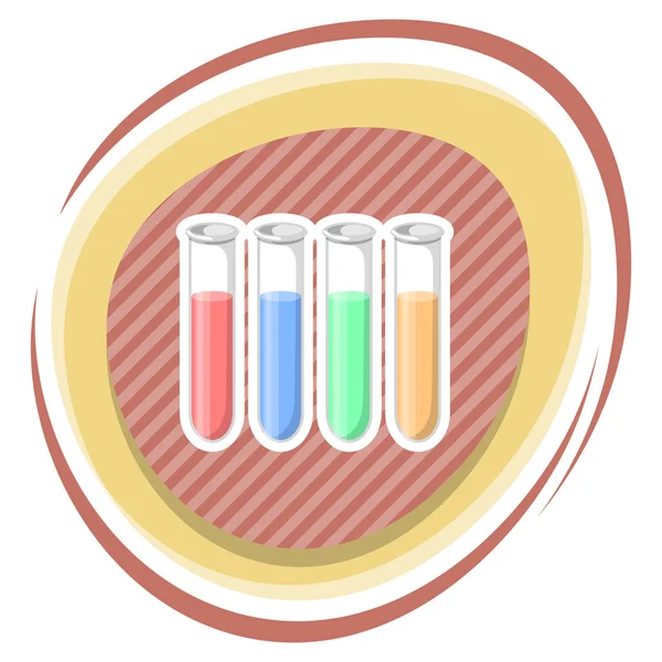 试管彩色的图标， — 图库矢量图片