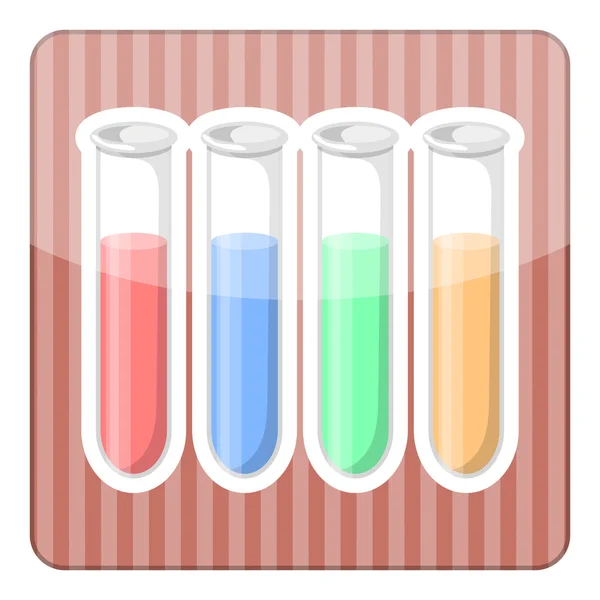 试管彩色的图标， — 图库矢量图片