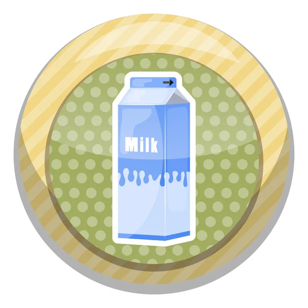 Paquete de leche icono colorido — Vector de stock