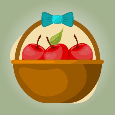 Sepet meyve renkli simge ile