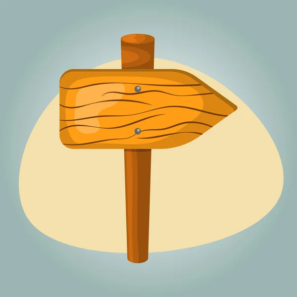 Signo de madera icono colorido — Vector de stock