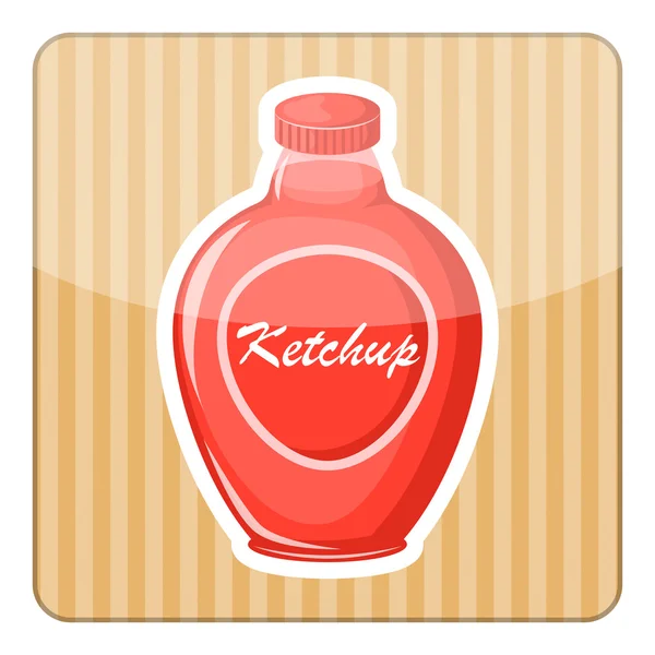 Ketchup icono colorido — Archivo Imágenes Vectoriales