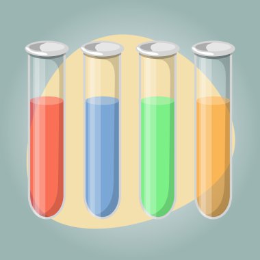 Test tüpleri renkli simge