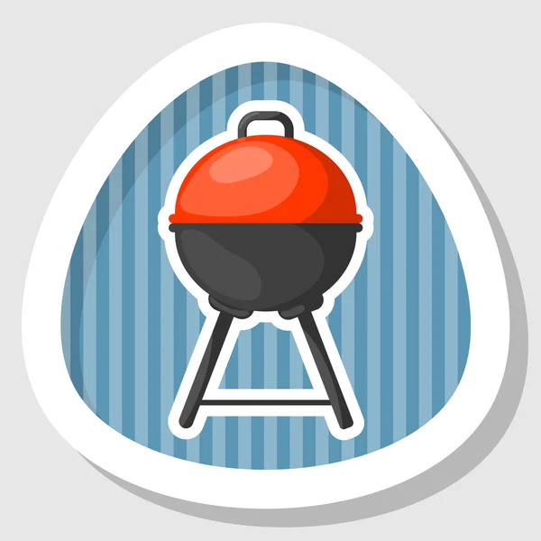 Vector negro barbacoa parrilla icono — Vector de stock