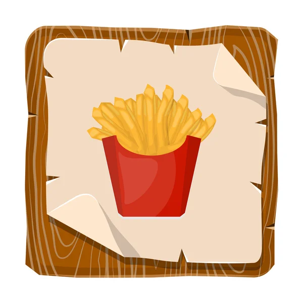 Papas fritas icono colorido — Vector de stock