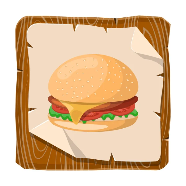 Hamburger renkli simge — Stok Vektör