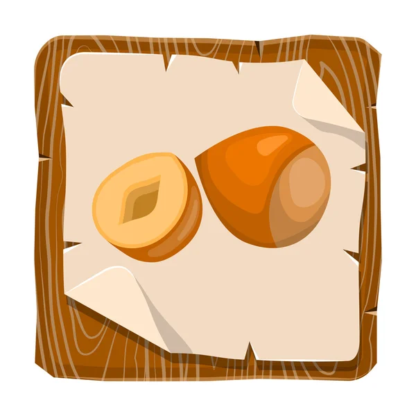 Hazelnut colorful icon — Stock Vector