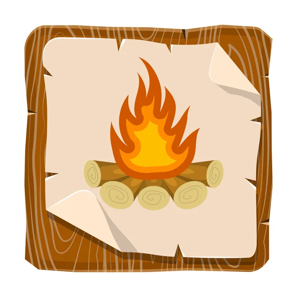 Bonfire colorful icon — Stock Vector