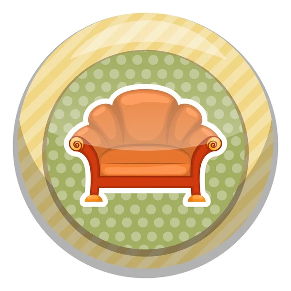 Sofa colorful icon — Stock Vector