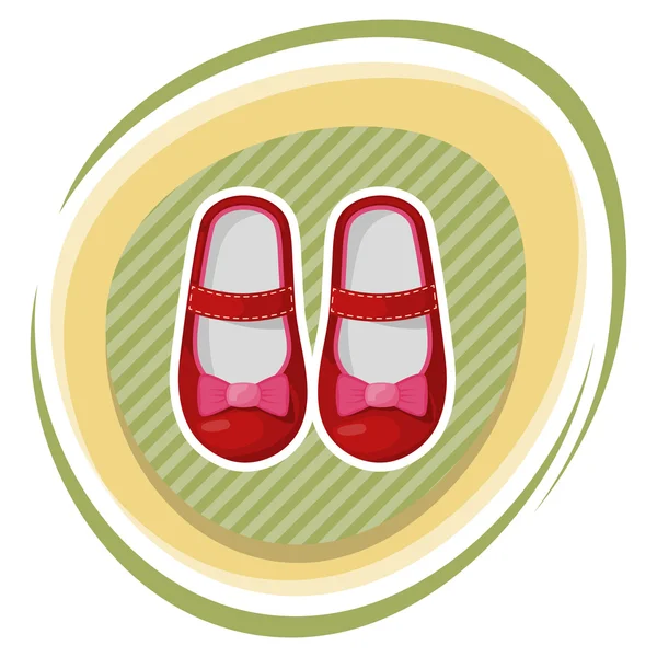 Ilustração de belos sapatos de bebê menina — Vetor de Stock