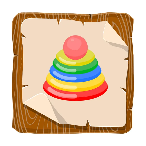 Pirâmide brinquedo infantil ícone colorido —  Vetores de Stock