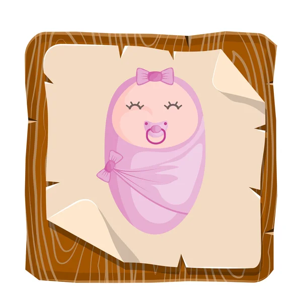Baby girl colorful icon — Stock Vector