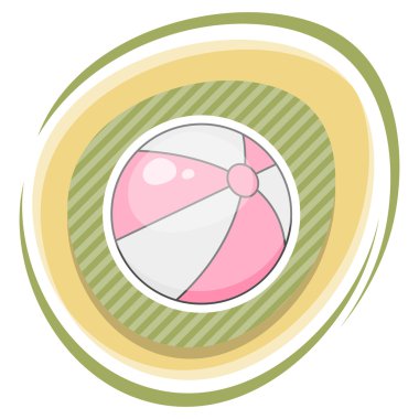 Plaj topu renkli simge