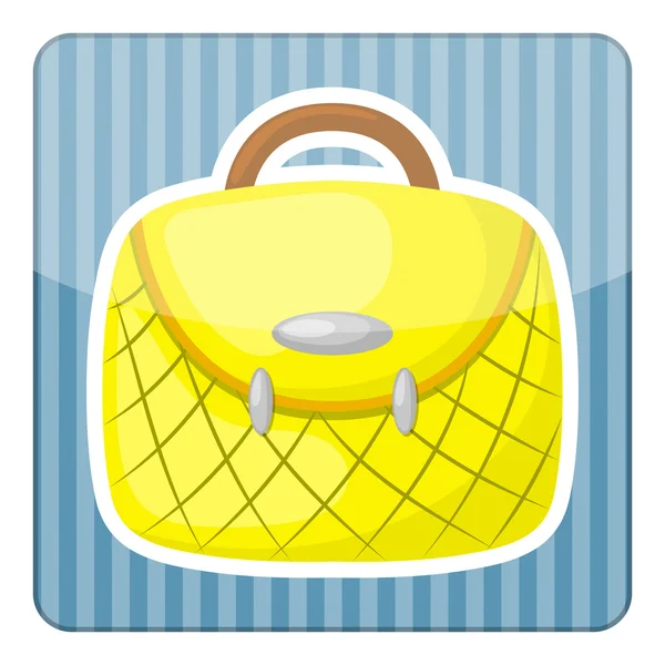 Woman handbag colorful icon — Stock Vector