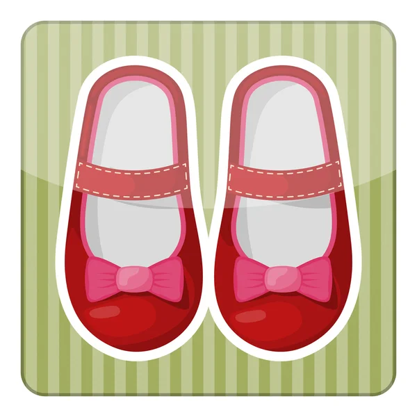 Εικονογράφηση των όμορφων παπουτσιών κοριτσάκι — Διανυσματικό Αρχείο