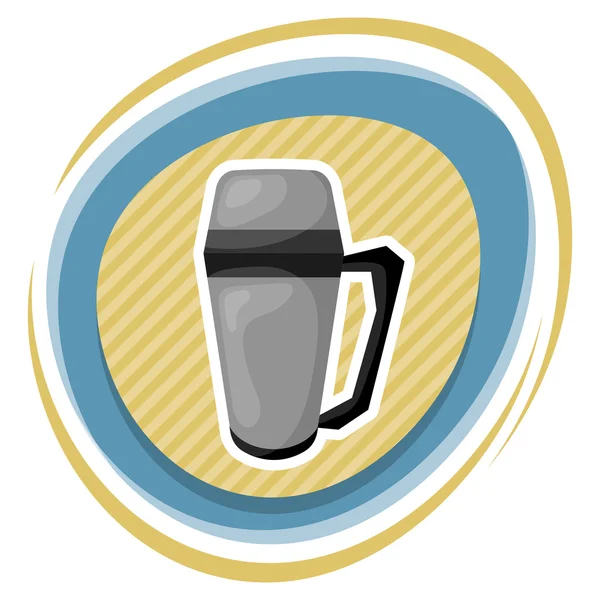 Vector illustratie thermos pictogram cartoon design — Stockvector