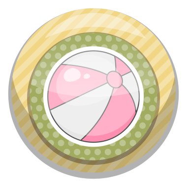 Plaj topu renkli simge