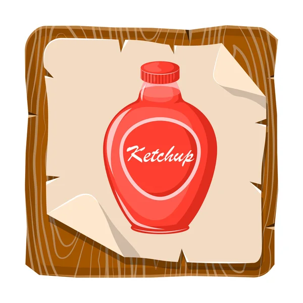 Ketchup icono colorido — Vector de stock