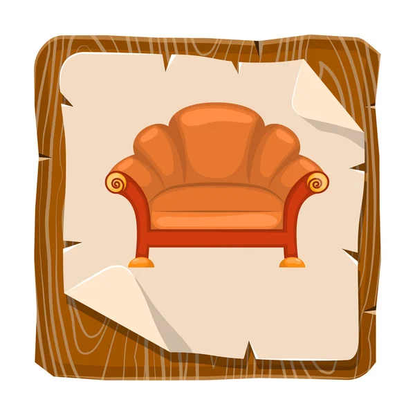 Soffa färgglada ikon — Stock vektor
