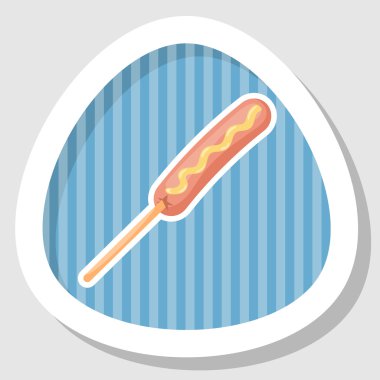 Sosis veya sosis çubuğa kavrulmuş