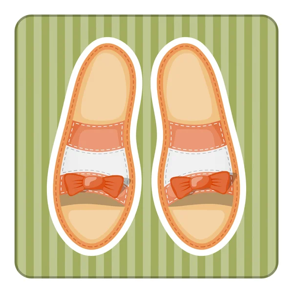 Woman shoes colorful icon — Stock Vector