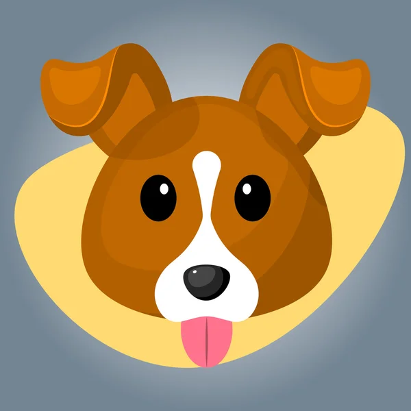 Cute dog colorful icon — Stock Vector