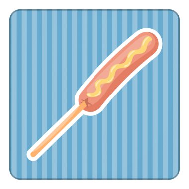 Sosis veya sosis çubuğa kavrulmuş