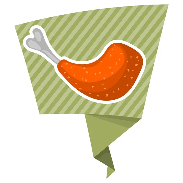 Ícone colorido de frango frito — Vetor de Stock