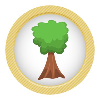 Tek ağaç vektör renkli simge