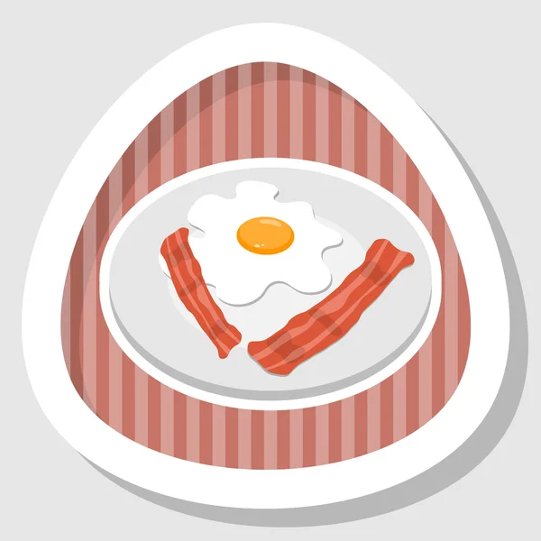 Breakfast egg with bacon — Stock Vector