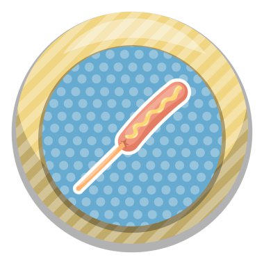 Sosis veya sosis çubuğa kavrulmuş