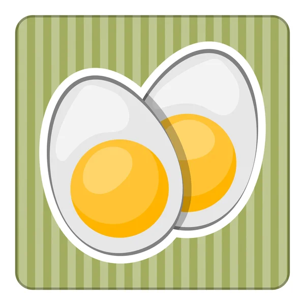 Vector icon sliced boiled eggs. — Stock Vector
