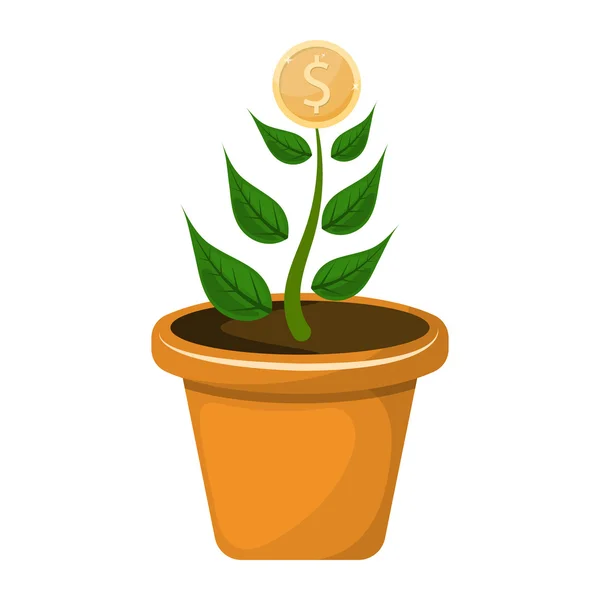 Dollár növény színes ikon — Stock Vector