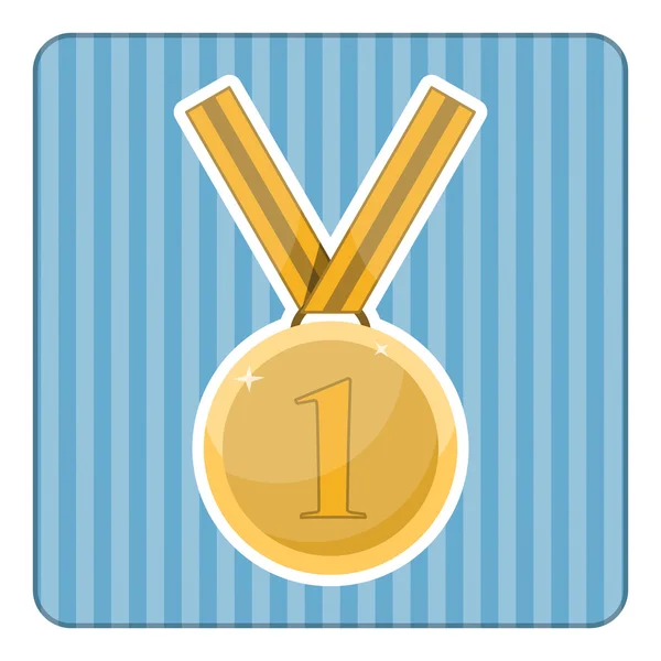 First place award. Gold medal — Stock Vector