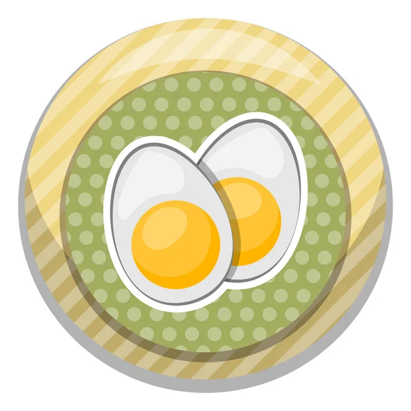 Vector icon sliced boiled eggs. — Stock Vector