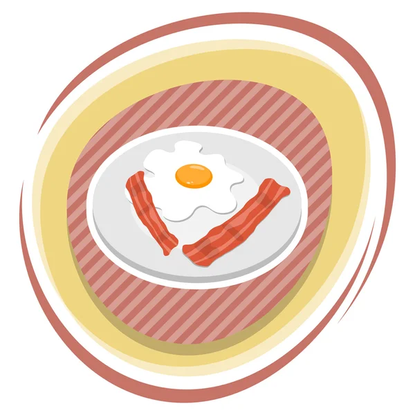 Petit déjeuner oeuf au bacon — Image vectorielle