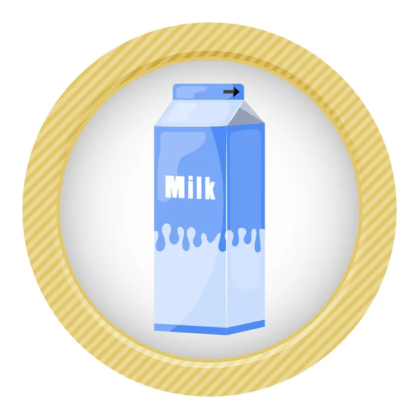 Paquete de leche icono colorido — Vector de stock