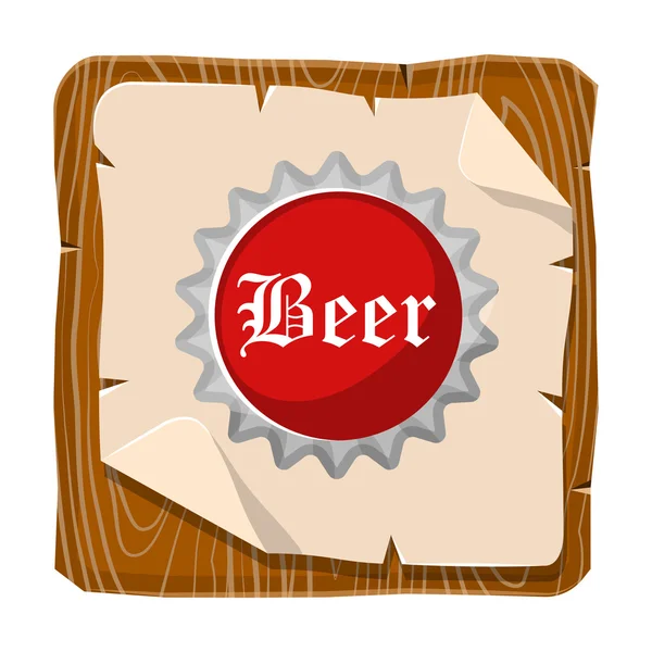 Tapa de cerveza icono colorido — Vector de stock